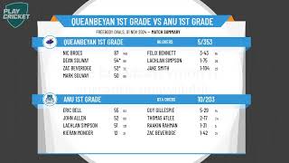 Queanbeyan 1st Grade v ANU 1st Grade Day 2 [upl. by Saile]