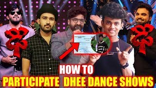 How To Participate DHEE Dance Shows Etv Dhee dance Auditions Dhee contestants participate [upl. by Olsson285]