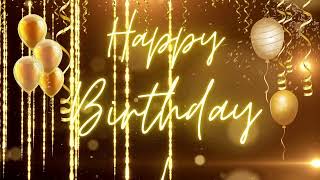 Birthday Ambience  Happy Birthday Background Video  Birthday Display With Gold Ribbons and Message [upl. by Crowns]