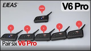 EJEAS V6 Pro  Pair six V6 Pro  motorcycle helmets bluetooth intercom [upl. by Bushweller]