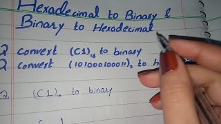 Hexadecimal to Binaryhexadecimal C1 to binary101000100011 to hexadecimalBinary to Hexadecimal [upl. by Almeta]