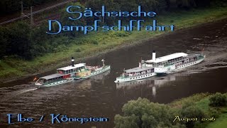 Sächsische Dampfschiffahrt  Historical Steamship Dresden  Elbe  Königstein [upl. by Rudie]