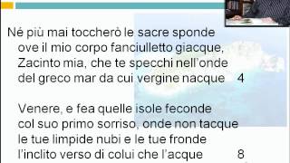 A Zacinto  Ugo Foscolo  Lezioni di Letteratura dellOttocento  29elodeit [upl. by Aimej]