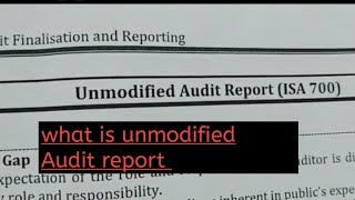 what is unmodified Audit report [upl. by Rinaldo]