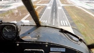 Beech18 flight with open window Cockpit View [upl. by Einej]