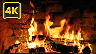 4K Crackling Fireplace amp Burning Logs 🔥 Relaxing Fireplace 3 Hours for Stress Relief Sleep Relax [upl. by Ynohtnad]