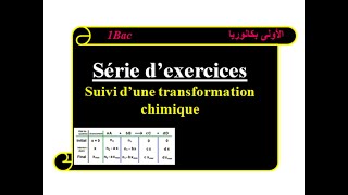 suivi dune transformation chimique  série dexercices  1Bac [upl. by Pavia138]