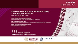 Sesión informativa  Sistema Nacional de Posgrados SNP y asignación de becas [upl. by Nashner]