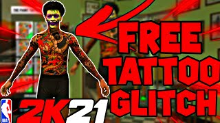 NEW NBA 2K21 FREE TATTOO GLITCH AFTER PATCH HOW TO GET UNLIMITED FREE TATTOOS IN 2K21 [upl. by Fortune]