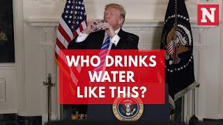 Why Does Trump Drink Water Like A Child [upl. by Fiona]