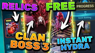 BIGGEST UPDATE EVER Free Mythical Clan Boss 3 Relics Instant Hydra [upl. by Davidde]