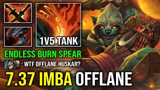 How to Offlane New 737 Huskar with Triple Gauntlet 100 Unkillable 24Min GG Burn Spear Dota 2 [upl. by Verlee465]