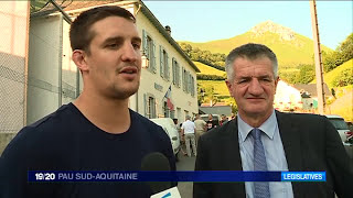 Législatives en Béarn Jean Lassalle fête la victoire en famille [upl. by Ymassej]