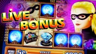 Live Bonuses Jewels of the Night  5c WMS Video Slots [upl. by Hulbert]