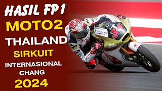 HASIL FP1 MOTO2 THAILAND CHANG BURIRAM 2024 FREE PRACTICE MOTO2 HASIL MOTOGP THAILAND [upl. by Natascha]