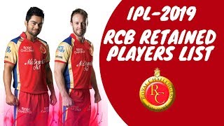 RCB RETAINED PLAYERS LIST VIVO IPL 2019 PLAYER AUCTION [upl. by Archibald]