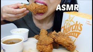 ASMR Churchs Spicy Fried Chicken  Gravy CRUNCHY EATING SOUNDS NO TALKING  SASASMR [upl. by Anila]