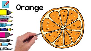 How to Draw a Slice of Orange Real Easy [upl. by Nnalyrehc741]