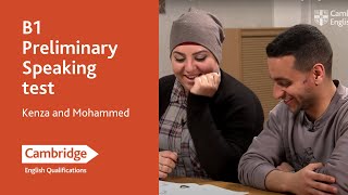 B1 Preliminary Speaking test  Kenza and Mohammed  Cambridge English [upl. by Nnairak485]