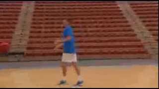 John Isners basketball skills  Hopman Cup 2014 [upl. by Mairim44]