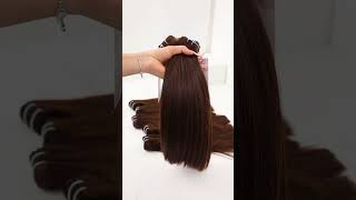 Smooth long and naturally rich dark brown hair with premium weft extensions [upl. by Ruby913]