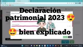 como hacer la declaración patrimonial 2023 paso a paso [upl. by Ymmat901]