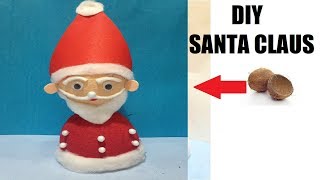 how to make santa claus with coconut shell craft ideas  Christmas  best out of waste [upl. by Herrle]