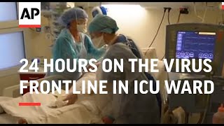 24 hours on the virus frontline in French ICU ward [upl. by Ahsram]