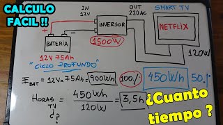 CUANTO TIEMPO DURA UNA BATERIA 12V  Autonomía con un Smart TV [upl. by Ingles]