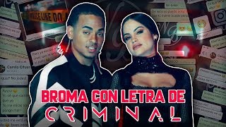 Natti Natasha ❌ Ozuna  Criminal  BROMA a mi AMIGO con letra de CANCIÓN  NB [upl. by Tades]