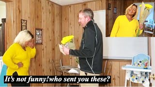 ANOTHER MAN SENT ME FLOWERS PRANK ON HUSBAND [upl. by Akiam]