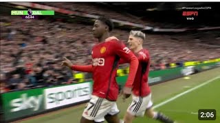 Kobbie Mainoo Goal vs liverpool  Manchester United vs Liverpool 21 Highlights 2025 [upl. by Ardnazxela]