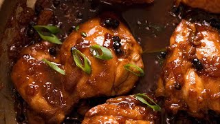 Filipino Chicken Adobo incredible EASY chicken thigh recipe [upl. by Adrial]