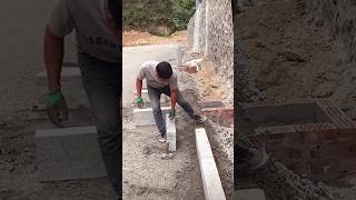 The process of installing a curb by one person using a wire tool [upl. by Balch777]