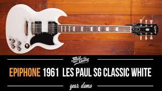 Epiphone 1961 Les Paul SG Standard Aged Classic White  Gear Demo [upl. by Gregory55]