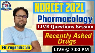 Pharmacology Special class LIVE at 700 PM for NORCET 2021 By Mr Yogendra Sir [upl. by Teresina]