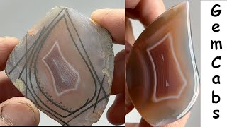 Red and Pink Mexican Banded Agate From Slab to Flame Cabochon [upl. by Embry]