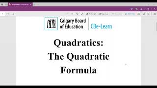 8  Quadratic Formula [upl. by Carlton]