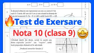 Testul de EXERSARE 2024 rezolvat pe nota 10 clasa 9  MATEMATICAMD [upl. by Adkins]