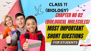 Biology  Class 11  Chapter 2 Biological Molecules Most Important Short Questions  GUESS PAPER [upl. by Stout948]