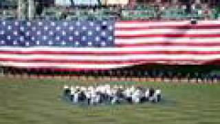 2008 Opening Day at Fenway  Natl Anthem and Flyover [upl. by Osmund671]