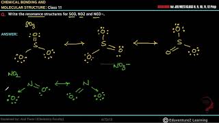 Write the resonance structures for SO3 NO2 and NO–3 [upl. by Latona]