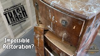 My Biggest FURNITURE RESTORATION yet  Part of quotIts Literally Trashed Challengequot [upl. by Waddle]