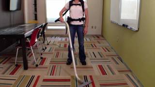 Proper Vacuuming Motion with a ProTeam Backpack Vacuum Spanish [upl. by Alliuqal]