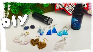 MAKING EARRINGS with UV RESIN [upl. by Yolane526]