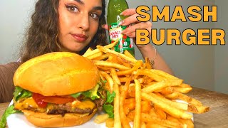 Smash Burger Mukbang [upl. by Adlaremse]