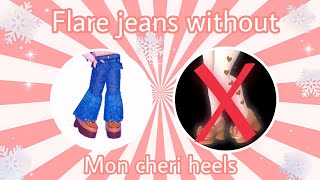 How to make flare jeans WITHOUT Mon Chéri heels Royale High outfit hacks Roblox  LauraRBLX [upl. by Roye]