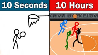 Stickman Basketball Animation in 10 Seconds vs 10 hours  flipaclip [upl. by Accissej]