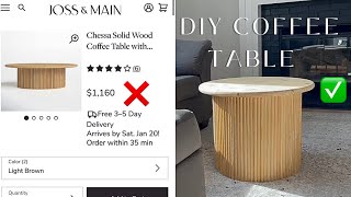 DIY FLUTED COFFEE TABLE  HIGH END LOOK FOR LESS  WINTER LIVING ROOM DECORATE WITH ME [upl. by Fitalludba998]