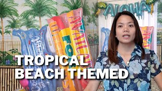 Tropical Beach Themed  Party City Party Supplies [upl. by Ahsek]